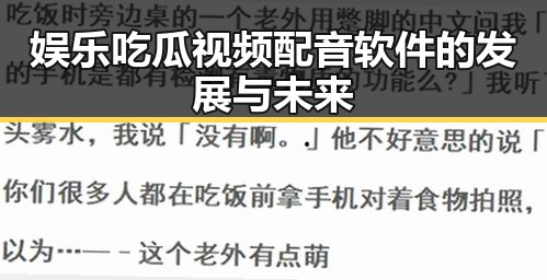 娱乐吃瓜视频配音软件的发展与未来